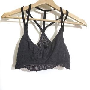 PINK VS | Strappy Black Lace Bralette with Cross Straps on Back